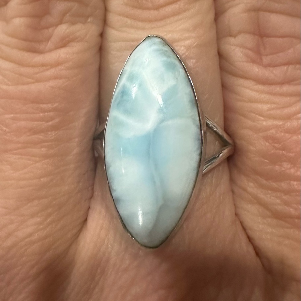 Stunning Silver Ring with Larimar Stone